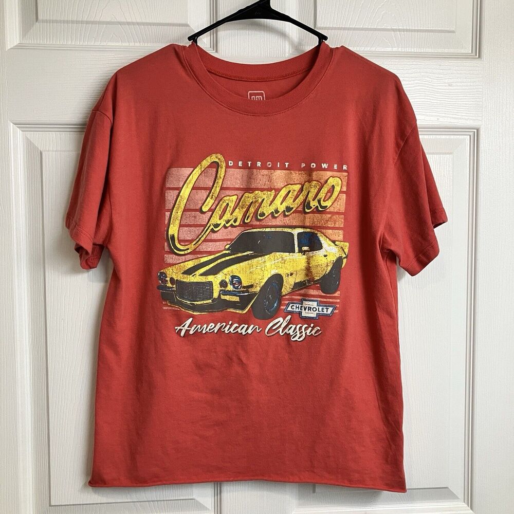 GM American Classic Camero Red Crop T Shirt Women’s Size L